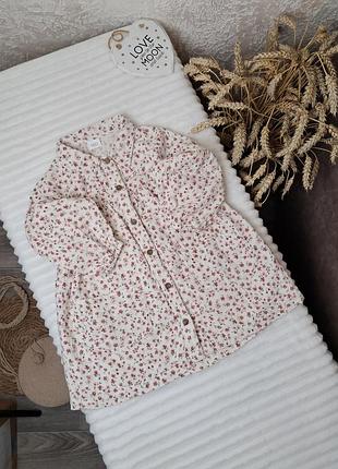 Легкое муслиновое платье в мелкий цветочек на пуговицах от next 2-3 года (92-98)