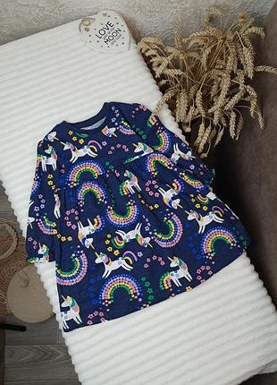 Сукня з довгим рукавом в єдиноріжках від  matalan 2-3 роки (92-98)