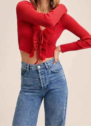 Укороченный трикотажный топ манго