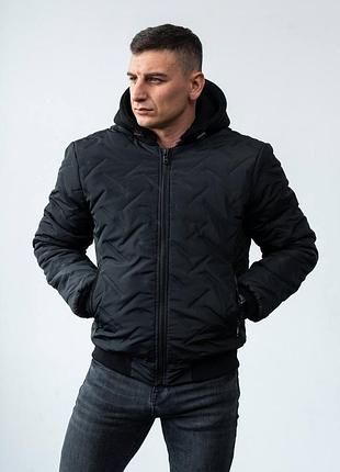 Куртка - бомбер, зі знімним капюшоном осінь-тепла зима