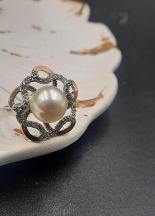 Светозарь серебряная кольца с жемчужиной