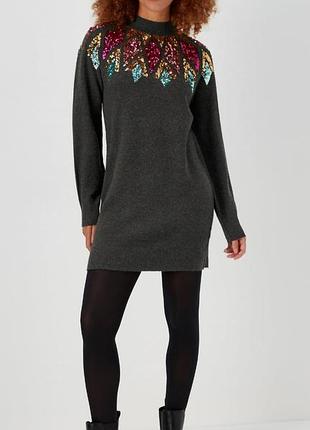 Женское платье туника с пайетками