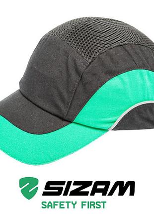 Каска-бейсболка захисна c вентиляцією sizam b-cap чорна 35031