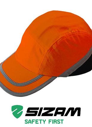 Каска-бейсболка захисна без вентиляції sizam j-cap помаранчева 35081