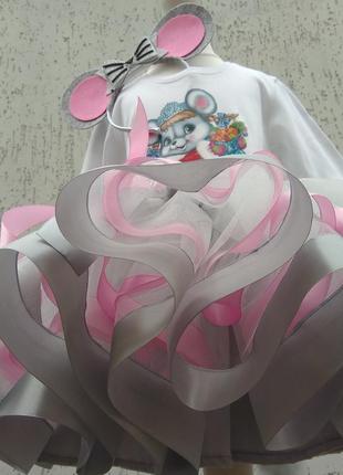 Костюм мишки на новий рік платье мышки на карнавал серая фатиновая юбка5 фото