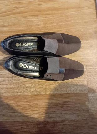 Удобные женские туфли на танкетке 39р натуральная кожа/замша