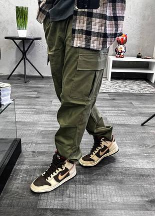 Демисезонные коттоновые брюки карго мужские осенние весенние практичные, качественные с карманами, свободные прямые, тактические полевые джоггеры