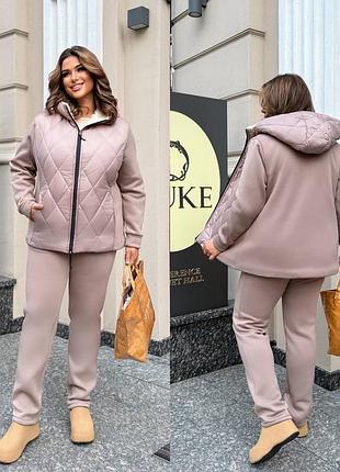 Жіночий теплий спортивний костюм | кофта на хутрі та штани | 5468