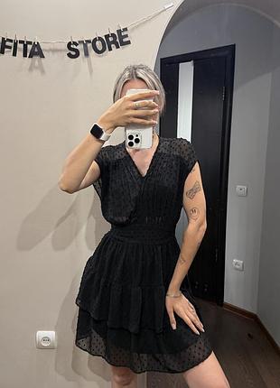 Сукня шифонова в горошок zara хс-м