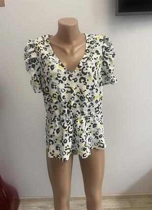 Блуза кофта сорочка m&s розмір 12 animal принт