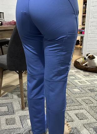 Медичні жіночі блакитні штани карго figs xxs