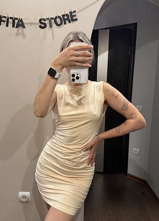 Сукня масло з відкритою спинкою с-м