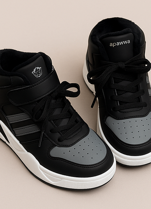 Дитячі високі кросівки хайтопи теплі на офісі apawwa
