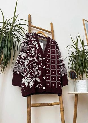 Акция вязаный кардиган кофта oversize