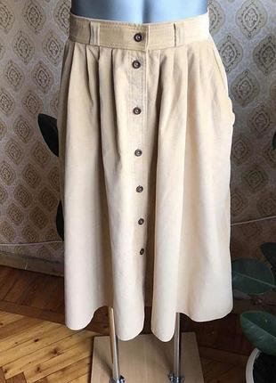 Пишна спідниця міді бавовна вельвет красивий осінній колір st.michael vintage stories в стилі ретро вінтаж 90-ті