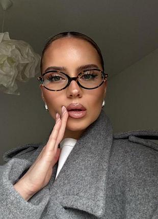 Леопардові окуляри з прозорою лінзою