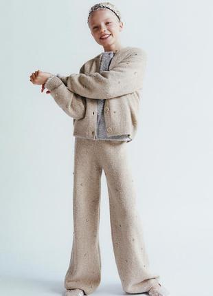 Брюки-кюлоти zara (дитячі / низька xs), розмір 164 — camel