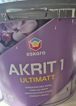 Краска белая escaro akrit 1 ultimet 9,5 л 13,4кг интерьерная классная