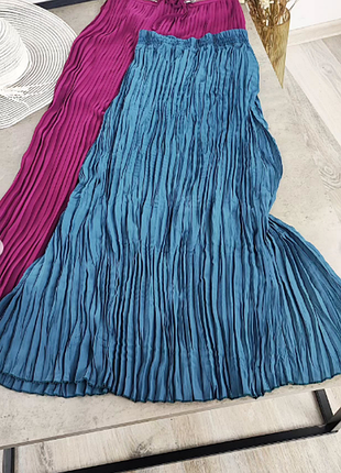 Плиссированная юбка цвета морской волны