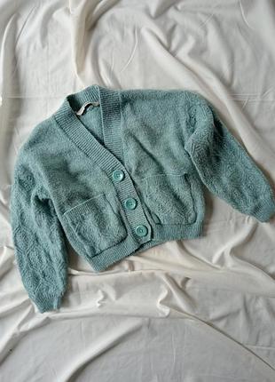 Дитячий в'язаний кардиган, з кишенями, на гудзиках, на 6-7 років, зріст 116/122