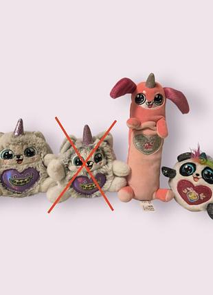 Мягкая игрушка rainbocorns - волк, панда (12 см) и розовое щенок rainbocorns-а серия 4 (21 см)