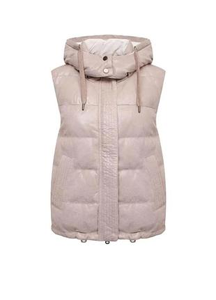 Brunello cucinelli | двусторонний жилет из натуральной кожи и пуха | made in italy | арт. mreta2642p