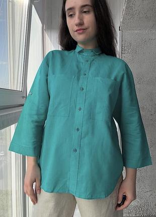 Лляна бірюзова сорочка van laack