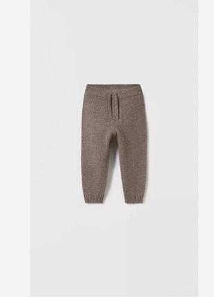 Дитячі трикотажні штани-джогери | zara | коричневі