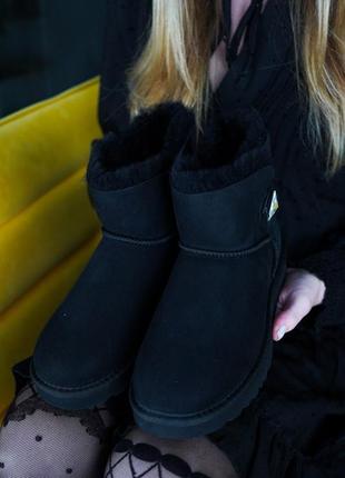 🖤🌹ugg black🌹🖤угги чёрные женские с мехом и пуговицей1 фото