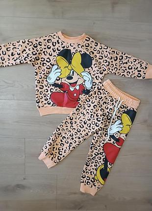 Новый костюмчик для девочки с minnie mouse / костюм двойка zara / свитшот + штаны