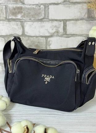 Черная текстильная сумочка в стиле брен