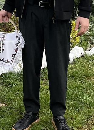 Чоловічі класичні штани staff, темно-сірі, розмір l