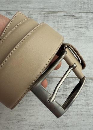 Бежевий шкіряний ремінь натуральна шкіра made in italy