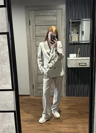 Стильний світло-сірий костюм від італійського бренду marella (лінія max mara) sandro, maje
