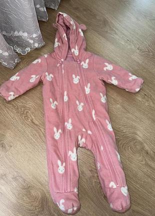 Теплий чоловічок 3-6 міс, чоловічок флісовий на дівчинку