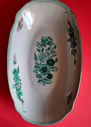 Фарфоровое блюдо 80-х ручной росписью.