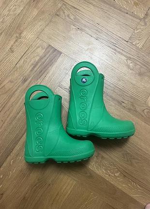 Зелені гумові чобітки crocs, оригінал