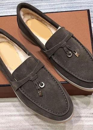 Лофери з хутром черевики loro piana