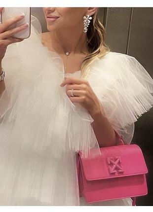 Преміальна блузка топ з фатіном рюшами chloe