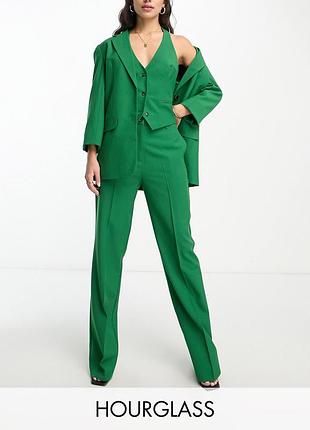 Брюки яскраво зелені з прямою штаниною та висока посадка