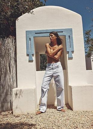 Джинси zara mid rise straight зі срібним напиленням розмір 34,36,38,40