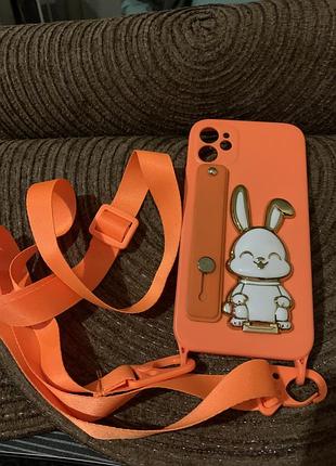 Чехол с ремешком на шею для айфона apple 11 , xr