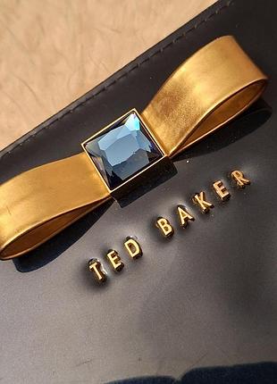 Лакированная косметичка (клатч) ted baker темно-синего цвета