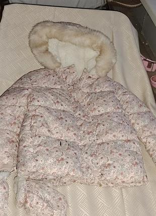 Зимняя курточка с перчатками