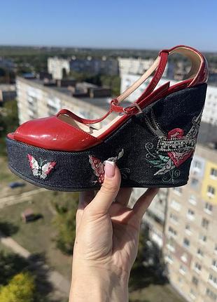 Richmond оригінал босоніжки шкіра босоножки на танкетке кожа р. 37