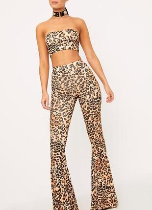 Леопардові жіночі брюки кльош