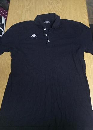 Футболка поло черная мужская kappa
