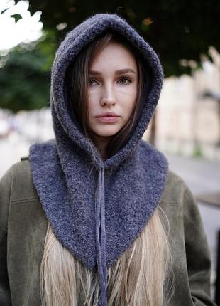 Теплий капор на флісі тедді букле