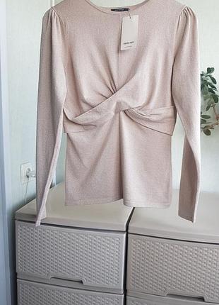 Новый джемпер с люрексом лонгслив с драпировкой orsay