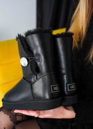 Ugg black, угги зимние чёрные женские высокие8 фото